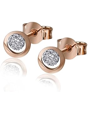 Goldmaid Damen-Ohrstecker 585 Rosegold 14 Diamanten 0,06 ct. Diamant-Ohrring Brillianten Rotgold