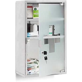 XL Medizinschrank Arzneischrank Metall Glas Weiß: Amazon.de: Küche