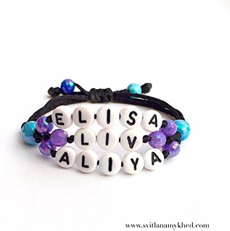Bracelet with 3 names "ELISA LIV ALIYA" (reversible, customizable) man, woman, child, baby, newborn.