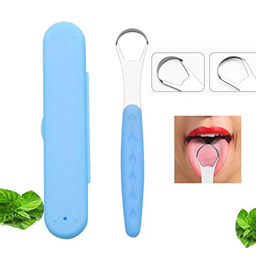 King Gift - Rascador de lengua de acero inoxidable, práctico para limpiar las mesas, seguro y con sonido