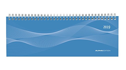 Preisvergleich Produktbild Tisch-Querkalender 1 Woche auf 2 Seiten Profi blau 2019