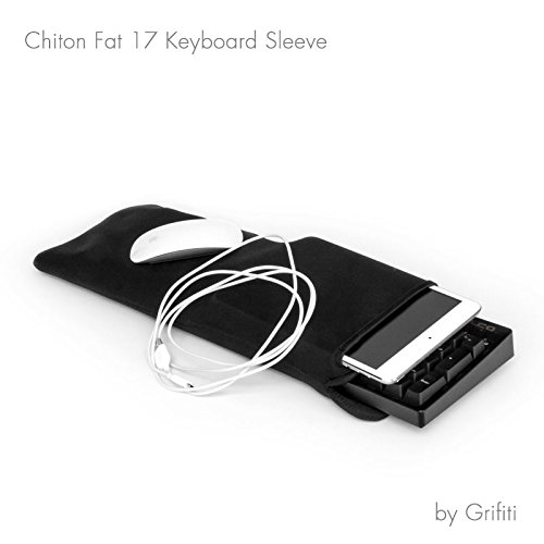 Grifiti Chiton Fat 17 Neopren-Hülle für Tastatur, 16,5 cm x 45,7 cm, für 10keyless Mechanical Standard-Tastaturen, Logitech Amazon Basics, Ivation, Azio, Razer, Steelseries, CM Storm, CM Quickfire und andere Fat 10keyless Tastaturen (43,2 – 48,3 cm) mit Maus-Tasche - 6