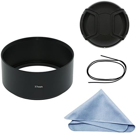 SIOTI Camera Long Focus Metal Lens Hood with Cleaning Cloth and Lens Cap Compatible with Leica/Fuji/Nikon/Canon/Samsung Standard Thread Lens