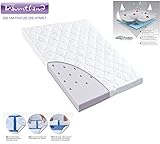 Laufgitter 75×100 weiß mit Träumelandmatratze Play and Dream und gummierten Rollen - 2