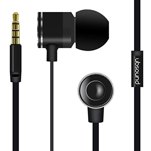 ubsound Fighter Pro - Auriculares Auriculares In-Ear Originales de Aluminio con micrófono Negro
