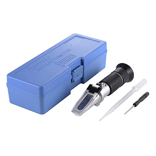 Tutmonda 2 in 1 Handheld 0~40% Brix 0~25% Alcohol Refractometer Juice Wine Beer Sugar Honey Homebrew Measure Tester ATC