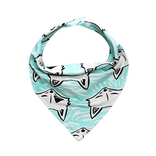 Amlaiworld Baby Kids Cotton Bandana Bibs Feeding Saliva Towel Dribble Triangle Waterproof (Green)