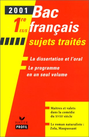 Download Bac Français 1ère ES/S. Sujets traités, Edition 2001 Download Bac Français 1ère ES/S. Sujets traités, Edition 2001