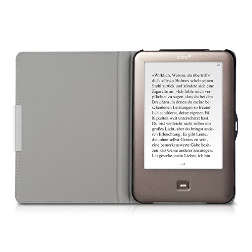 kwmobile Hülle für Tolino Shine / Page – Flipcover Case eReader Schutzhülle – Bookstyle Klapphülle Schmetterlinge Vintage Design Blau Mintgrün Beige - 4