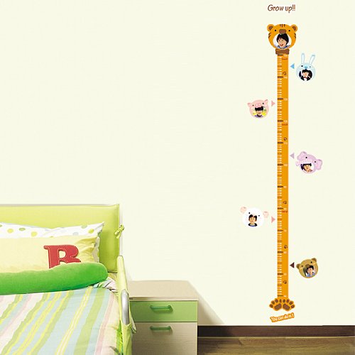 Decowall, DS-08240, Animal Height Chart Wall paper Home Art Deco Mural Point Sticker