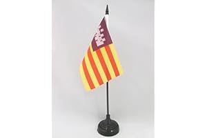 AZ FLAG - Tischflagge Balearen - 15x10 cm - Balearische Inseln Tischfahne 10 x 15 Cm - Flaggen