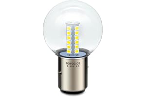 SOFOC - Ampoule LED BA20D pour Phare de Moto G40 Compatible 6V 12V 24V AC6-30V 2W 500LM 2835 25SMD Double Fonction (Feux de Route/Croisement) Jaune 1Pièce