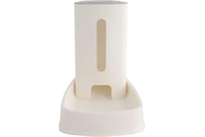 Vommpe Distributeur Croquettes pour Chien/Chat Automatique Amovible Pet Feeder Potable Fontaine Chats/Chiens en Plastique Gamelle (Blanc)