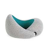 OSTRICHPILLOW GO Cuscino da viaggio portatile visco-elastico con memory foam, per rilassare collo in aereo, treno, auto - Colore Acquamarina - Green