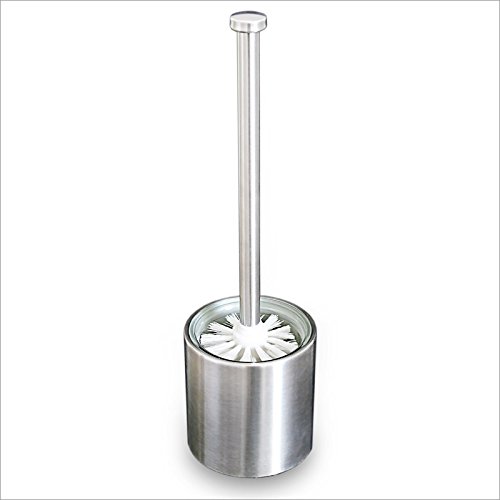 WC-Garnitur Toilettenbürste Edelstahl mit Glaseinsatz ca. 36 cm inkl. Ersatzbürste