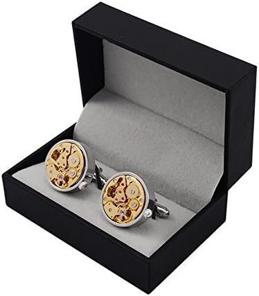 Steampunk Rotating Movement Active Round Movement Cufflinks Watch Functional Mechanical Cufflinks