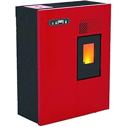 Eva Calor Camilla - Poêle à pellet, puissance thermique 4 kW, couleur rouge