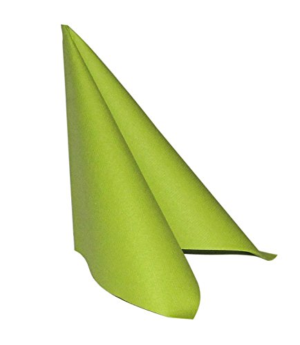 50 Servietten, stoffähnlich, Airlaid 1/4-Falz 40 cm x 40 cm kiwi grün hellgrün für Hochzeit und besondere Anlässe