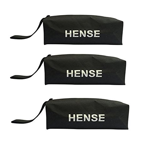 HENSE 3 Packs Multi-Purpose Canvas Tool Bag Pouch Smart Electricans Organiser Storage Bag Tote for Men and Women(HGJ09-U) (Black Pack of 3)
