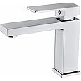 BRIMIX Single Lever Basin Mixer Wash Basin Faucet Hot & Cold Water Bathroom Faucet Italian Design Lavatory Vanity Tap Brass (Chrome)