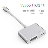 HDMI & VGA / Audio zur gleichen Zeit Verwenden Sie: Verbinden Sie diese HDMI zu Ihrem i&Phone, i&Pad oder i&Pod, Videos, Bilder und Präsentationen können auf TV, Projektor, Monitor angezeigt werden. Es unterstützt gleichzeitig Audio- und Videoausgabe.