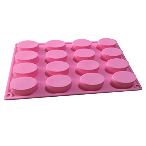 Allforhome 16-er Silikon-Form zum Backen und Basteln, ovale Mulden, für Kuchen, Muffins, handgefertigte Seife, Kekse, Schokolade, Eiswürfel, flexibel - 5