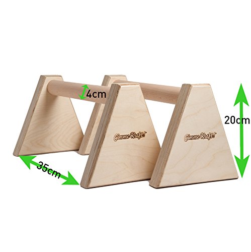 Gimme Kraft! Parallettes – Die stabilen Minibarren für Push-ups, Dips und L-Sitze aus Holz (Made in Germany) - 5
