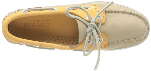 Sebago Womens Spinnaker Boat Shoes B500030 Taupe/Orange 3 UK, 35.5 EU