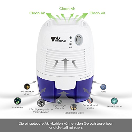 Amzdeal Mini Luftentfeuchter, Raumentfeuchter gegen Feuchtigkeit, 250ml/24Stunden, im Schlafzimmer, Badezimmer, Garderobe, Bücherhaus und Garage - 3