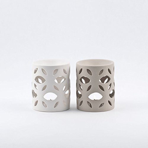 Pajoma 10755 2-er Set Duftlampe Leaves, Keramik, Höhe 14,5 cm - 2