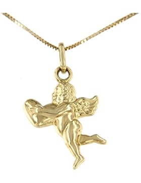 Lucchetta Damen-Halskette Schutzengel Engel 14 Karat 585 Gelbgold Anhänger 42cm