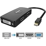 Anble 3-in-1 Mini DisplayPort to (Thunderbolt Port) to HDMI/DVI/VGA Adapter Converter for Apple Mac Book Surface Pro (Black)