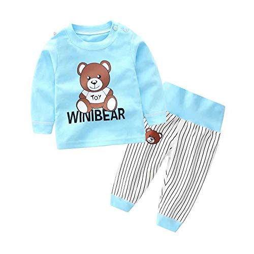 Bold N Elegant Cool Printed Bear Cartoon Printed Little Boy Girl Baby Clothing Set Highwaist Stripe Pyjama Tshirt Pant Set for Baby Kids (Blue Stripe, 18-24 Months) RS.625 (80.00% Off) - Amazon