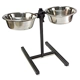 Soporte comedero inoxidable Arquivet 8435117804807 - Soporte Alto INOX 2 comederos 4,7l