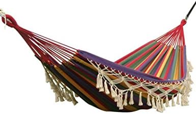 XCJ Outdoor Camping Lightweight, Double with Tassels Cotton Canvas Hammock Tourism Camping Hammock