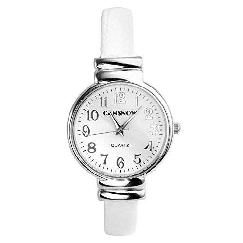 JSDDE Uhren,Damen Armbanduhr Chic Manschette Rund Damenuhr Spangenuhr Schlage Haut Band Armbanduhr Quarzuhr(Weiss) JSDDE Uhren,Damen Armbanduhr Chic Manschette Rund Damenuhr Spangenuhr Schlage Haut Band Armbanduhr Quarzuhr(Weiss)
