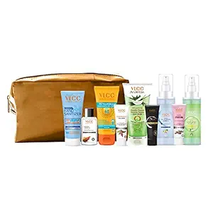 VLCC Nourish & Shine Kit with Pouch (Assorted Color) | skin Care, Hair Care, hygiene Essentials Combo for women | beauty combo set for women | VLCC beauty gift set | beauty Sets | skin care combo