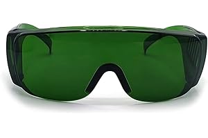 FREEMASCOT IPL 200nm-2000nm Laser Eye Protection Glasses for Tanning, Laser Hair Removal, Red Light Therapy (Green)