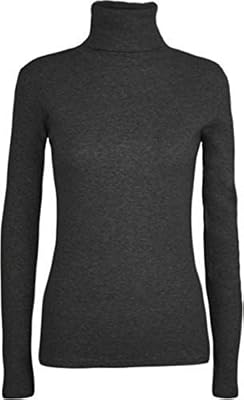 FASHION FAIRIES NOUVELLES DAMES DE WOMENS MANCHES LONGUES POLO COL ROULÉ PULLS TAILLE UK 8-26 - Charbon, EU 48-50