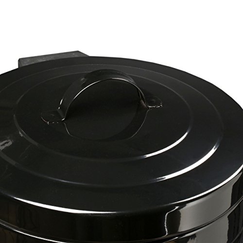 Tretabfalleimer-Set – Retro Design – Schwarz – Tretmülleimer – Treteimer – Mülleimer Set – mit Deckel – Vintage – 12L & 3L – American Style – Edelstahl – Milumi Edition - 2