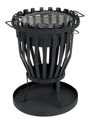Landmann Feuerkorb mit Grillfunktion, Schwarz, Ø 50 x 68 cm