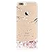 Produktbild iPhone 7 Plus Hülle,iPhone 7 Plus Case,iPhone 7 Plus (5.5 Zoll) Silikon Gel Schutzhülle,Sunroyal Schön Floral Elegant Rosa Blumen Entwurf Muster Transparent Durchsichtig TPU Bumper Case Soft Silikon Gel Crystal Case Hülle Ultra Slim Dünn Thin Flexible Protective Schutzhülle Handy Tasche Etui Cover für Apple iPhone 7 Plus (5.5 Zoll)-Pink Flowers
