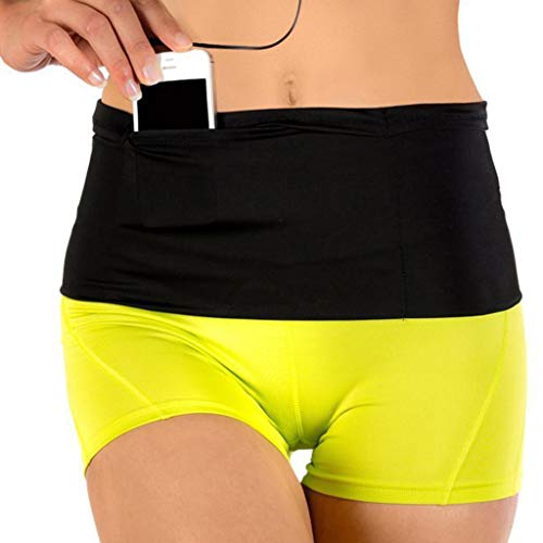 Preisvergleich Produktbild TriLance Laufgürtel für Smartphone,Unisex Gürteltasche, Reisegeld und Laufgürteltasche Gürtel mit Tasche für den Reisepass Lauftasche Schlüssel Schlüssel Jogging Flip Gürtel für iPhone(Black, S)