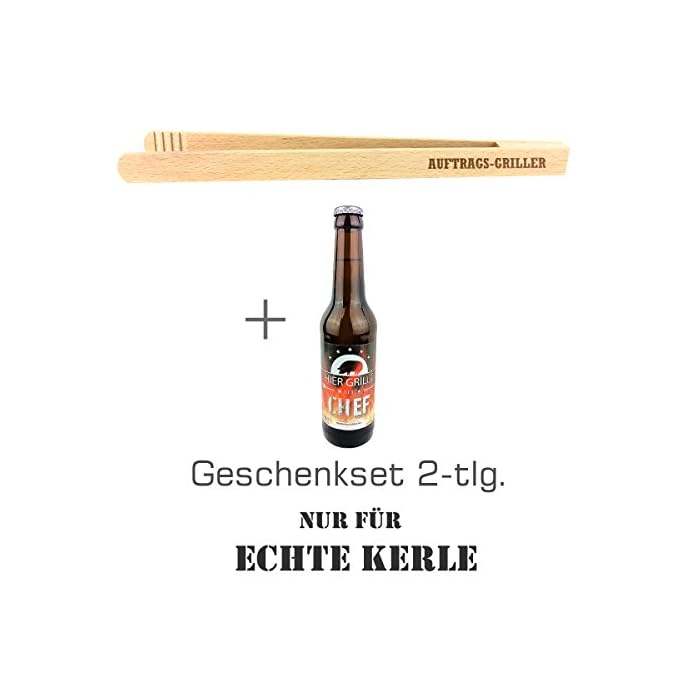 Geschenkset 2 Tlg Nur Fr Echte Kerle Mit Bier Hier Grillt Der Chef Und Grillzange Mit Spruch Zum Auswhlen Geburtstagsgeschenk Kreatives Geschenk Mnner Grillen