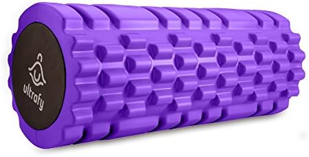 Ultrafy Foam Roller 2-in-1 High-Density Back Leg Exercise Rollers Massage Fitness Equipment for Physical Therapy, Myofascial Release, Muscle Recovery, Tissue Trigger, Full-Body Stretch (13", 8 Colors) (Purple)