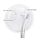 KEDSUM 18.6cm Rechargeable 5X Magnification Round Swivel Table Top Illuminated Makeup Mirror -Ajustable and Dual Sided Mirror with Soft LED Light for Bathroom, Vanity,Cosmetics,White