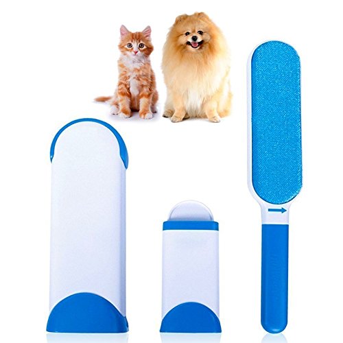 Pet Cepillo de Animales Cepillo de eliminación de pelo de mascotas, Magic Pet Hair Remove Cepillo Limpiador Reutilizable Mascota Fur Remover con Auto-Limpieza Base para Big Small Dog Cat Blue
