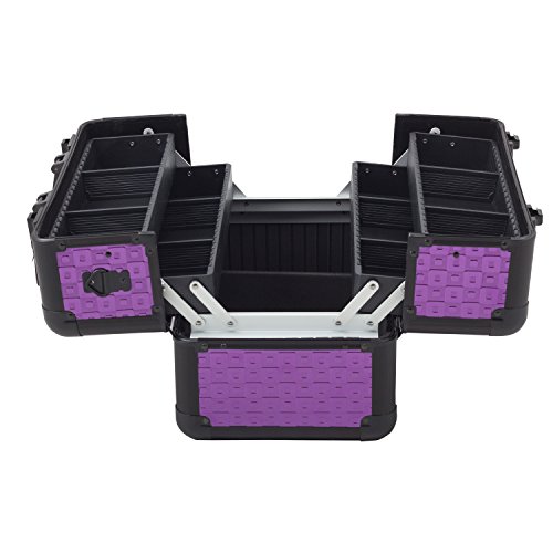 anndora Beauty Case Alu Kosmetikkoffer Werkzeugkoffer – Tragegurt Karo Farbwahl - 3