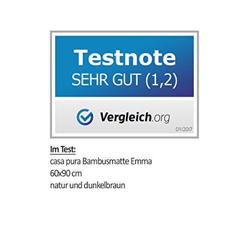 casa pura® Bambusmatte Emma | Testsieger Note 1,2 | Badematte & Saunamatte aus Bambus | 60x90cm | zwei Farben (Dunkelbraun) - 5