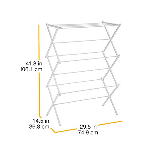 AmazonBasics Klappbarer Wäscheständer, Weiß - 8
